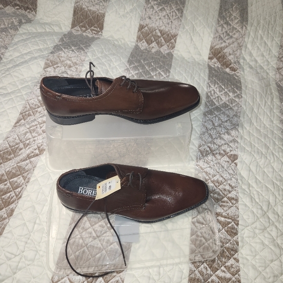 BORELLI Men's Brown Leather Dress Shoes - Picture 8 of 11